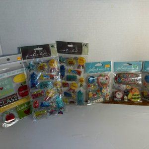 6 School Craft item stickers for teachers and students.  New fun packages